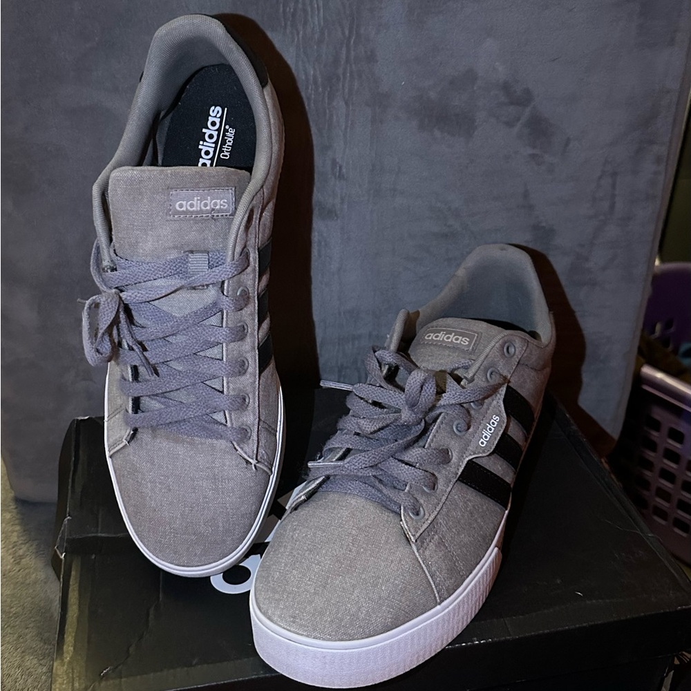 Adidas Gray and Black Sneakers with Sleek Design